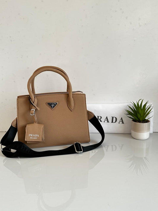 Prada Kristen Triangle Logo Hardware Saffiano Leather Handbag